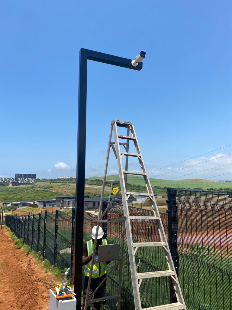 Stealth security CCTV technician commissioning balize estate