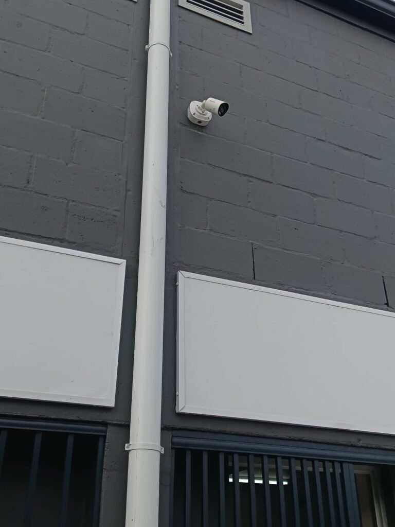 bullet camera installation outside epping warehouse cape town